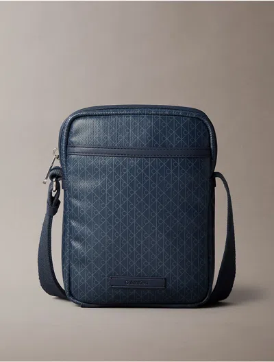 Calvin Klein Men's Allover Emblem Logo Reporter Bag In Blue