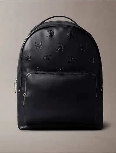 Calvin Klein Men's Allover Monogram Backpack In Black