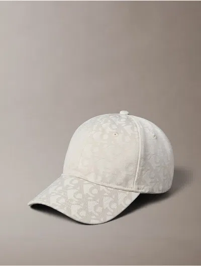 Calvin Klein Men's Allover Monogram Baseball Cap In White