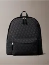 Calvin Klein Men's Allover Monogram Logo Large Backpack In Black
