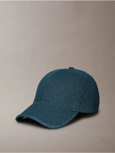Calvin Klein Men's Allover Monogram Logo Baseball Cap In Blue
