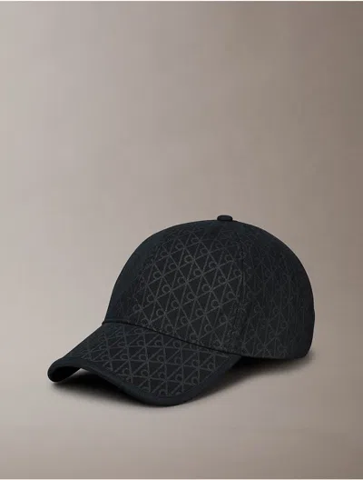 Calvin Klein Men's Allover Monogram Logo Baseball Cap In Gray