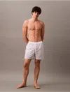 Calvin Klein Men's Allover Monogram Logo Swim Shorts In Ash