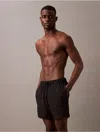 Calvin Klein Men's Allover Monogram Logo Swim Shorts In Black