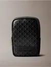 Calvin Klein Men's Allover Monogram Logo Zip Pouch In Black