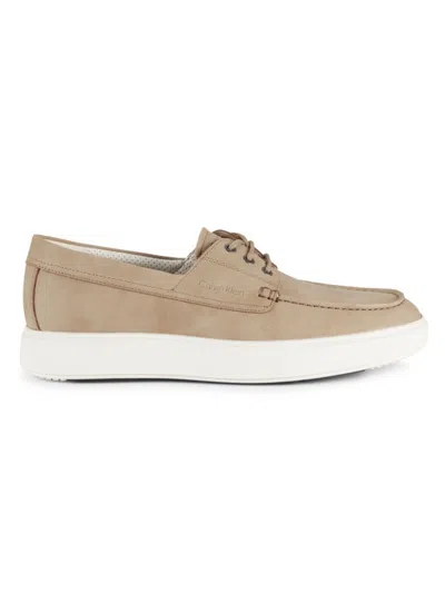 Calvin Klein Men's Apron Toe Boat Shoes In Brown
