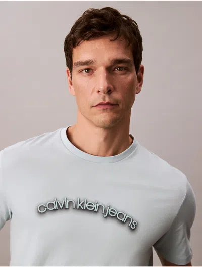 Calvin Klein Men's Arched Logo Graphic Classic T-shirt In Blue