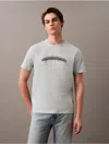 Calvin Klein Men's Arched Logo Graphic Classic T-shirt In Brilliant White