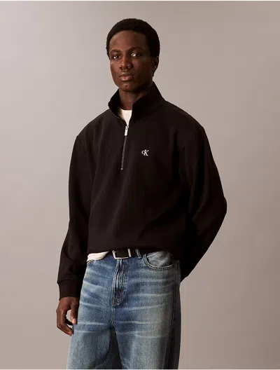 Calvin Klein Men's Archive Logo Fleece Quarter Zip Sweatshirt
