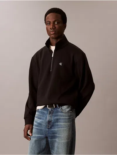 Calvin Klein Men's Archive Logo Fleece Quarter Zip Sweatshirt