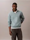 Calvin Klein Men's Archive Logo Fleece Quarter Zip Sweatshirt In Blue