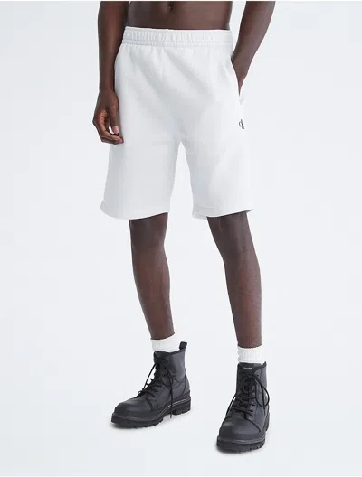Calvin Klein Men's Archive Logo Fleece Shorts In White