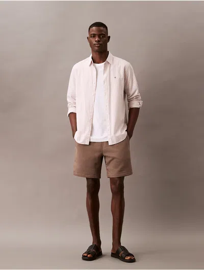 Calvin Klein Men's Archive Logo Fleece Shorts In Heroic