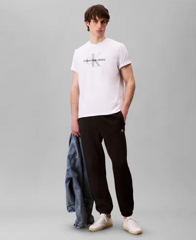 Calvin Klein Men's Archive Logo Regular Fit Joggers In Black