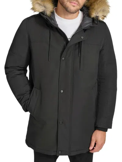 Calvin Klein Men's Arctic Faille Parka Jacket In Black