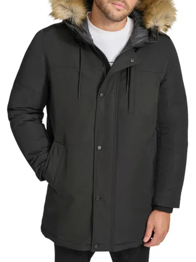 Calvin Klein Men's Arctic Faille Parka Jacket In Navy