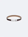 Calvin Klein Men's Asymmetric Tag Leather Bracelet In Brown