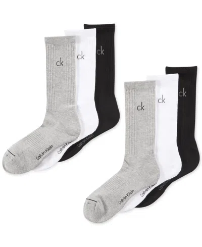 Calvin Klein Men's Athletic Performance Crew Socks 6-pack In Multi