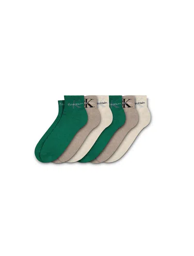Calvin Klein Men's Athletic Terry Quarter 6-pack Socks In Multi