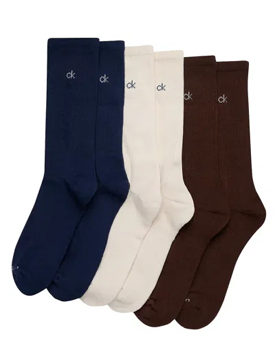Calvin Klein Men's Basic Cushion Crew 6-pack Socks In Multi