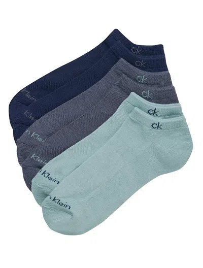 Calvin Klein Men's Basic Cushion No Show 6-pack Socks In Blue