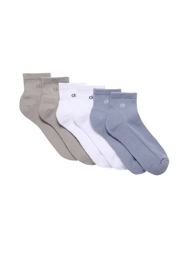 Calvin Klein Men's Basic Cushion Quarter 6-pack Socks In Multi