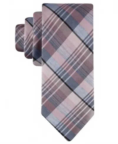 Calvin Klein Men's Beau Plaid Tie In Pink