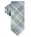 Calvin Klein Men's Bella Plaid Tie In Sage Green In Multi