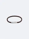 Calvin Klein Men's Beveled Id Leather Bracelet