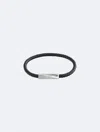 Calvin Klein Men's Beveled Id Leather Bracelet In Black