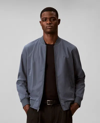 Calvin Klein Men's Birdseye Round Collar Bomber Jacket In Black