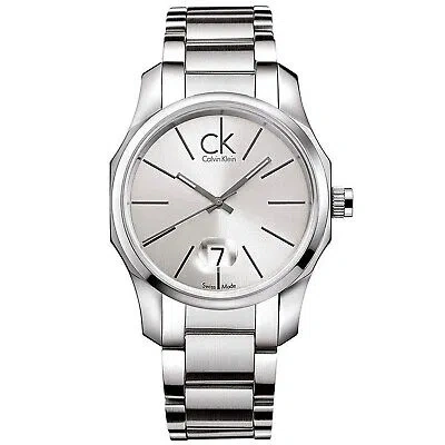 Pre-owned Calvin Klein Men's Biz Silver Dial Watch - K7741126