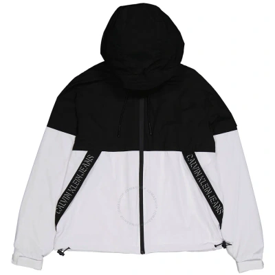 Calvin Klein Men's Black Color Block Windbreaker With Shadow Logo