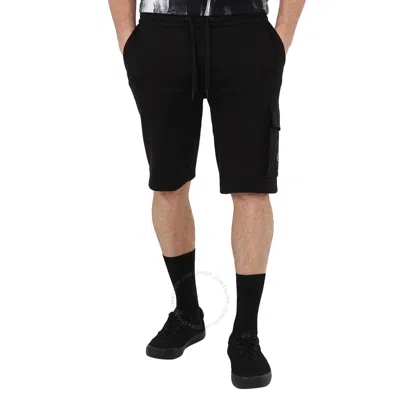 Calvin Klein Men's Black Cotton Terry Monogram Badge Sweat Shorts