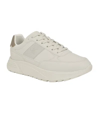 Calvin Klein Men's Blend Lace-up Casual Sneakers In Powder