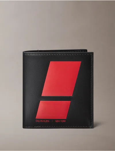 Calvin Klein Men's Bold Graphic Bifold Wallet In Black