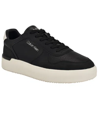 Calvin Klein Men's Brayton Casual Lace Up Sneakers In Black