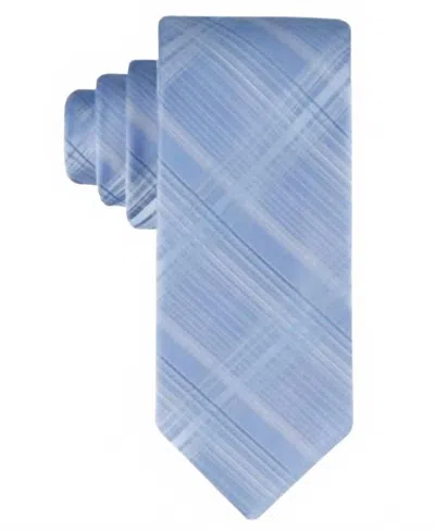 Calvin Klein Men's Briar Plaid Tie In Blue In Burgundy