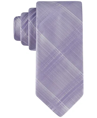 Calvin Klein Men's Briar Plaid Tie In Lilac