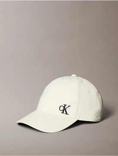 CALVIN KLEIN MEN'S BRUSHED COTTON TWILL LOGO BASEBALL CAP