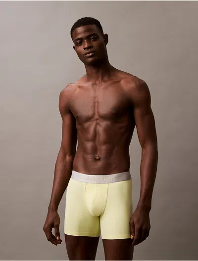 Calvin Klein Men's Brushed Microfiber Stretch Boxer Brief In Yellow