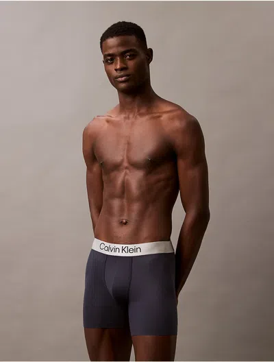 Calvin Klein Men's Brushed Microfiber Stretch Boxer Brief In Blue