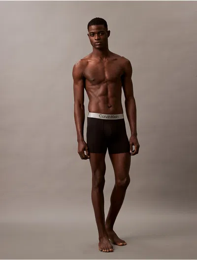 Calvin Klein Men's Brushed Microfiber Stretch Boxer Brief In Black