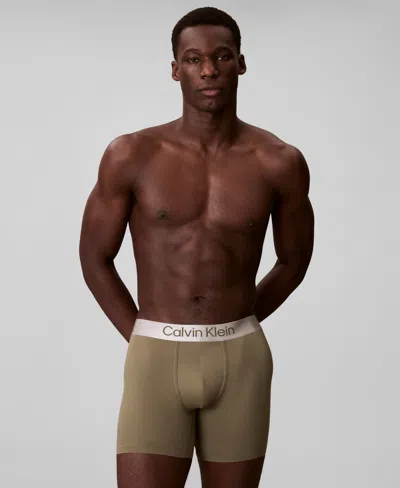 Calvin Klein Men's Brushed Microfiber Stretch Boxer Brief In Brown