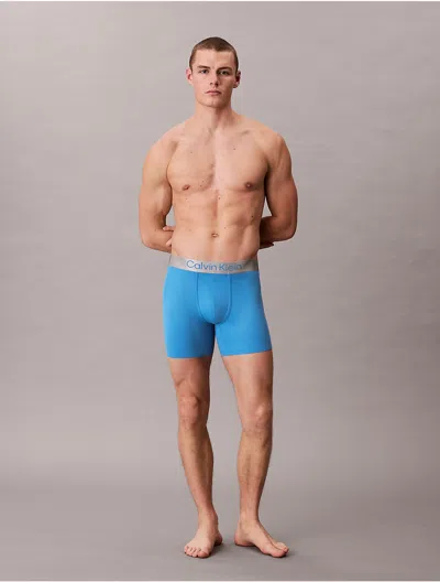 Calvin Klein Men's Brushed Microfiber Stretch Boxer Brief In Blue