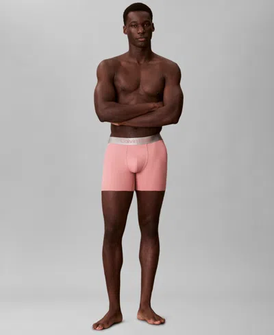 Calvin Klein Men's Brushed Microfiber Stretch Boxer Brief In Pink