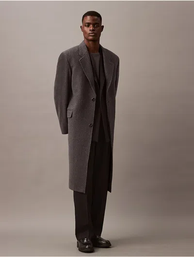 Calvin Klein Men's Brushed Wool Blend Top Coat