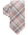 Calvin Klein Men's Bunker Plaid Tie In Peach