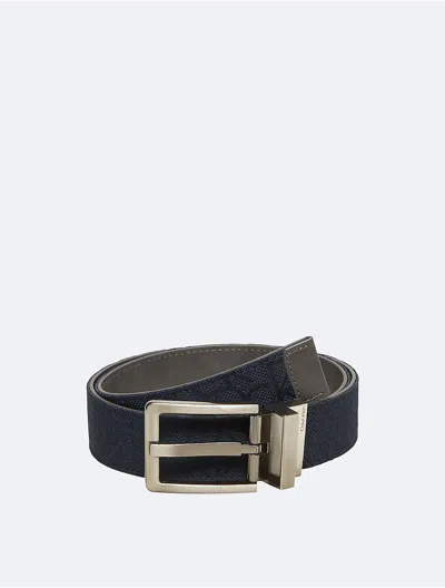 Calvin Klein Men's Caleb Logo Reversible Belt In Navy