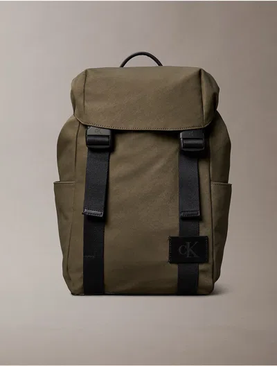 Calvin Klein Men's Canvas Backpack In Green